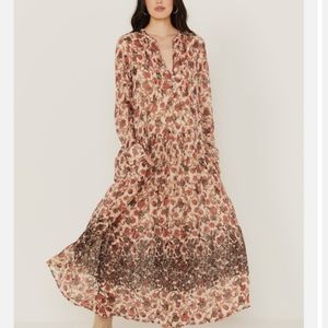 Free People See it Through maxi dress in tea combo